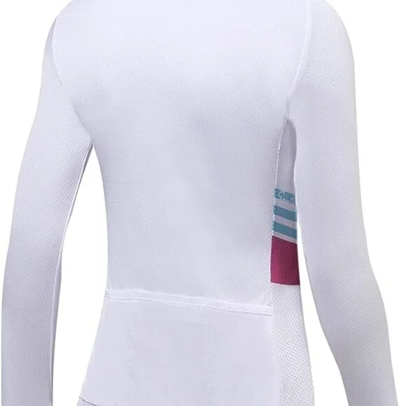 NWT Santic Olivia Women's S-2XL White Cycling Jersey Long Sleeve Full Zip, Rear - Picture 4 of 12